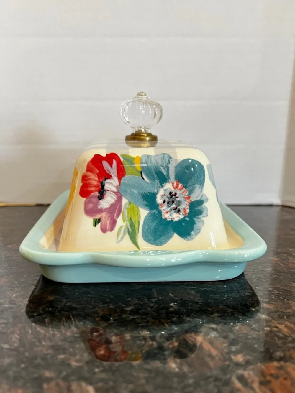 The Pioneer Women Sweet Romance Ceramic Double Stick Butter Dish Floral Ceramic